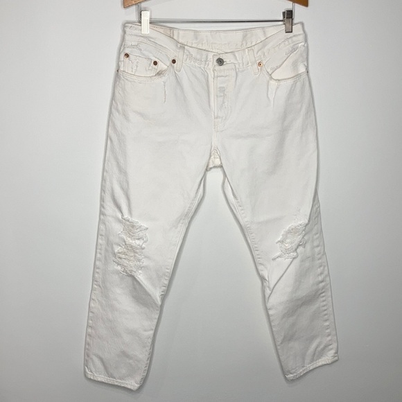 Levi’s white distressed 501 Jeans Size 29 x 32